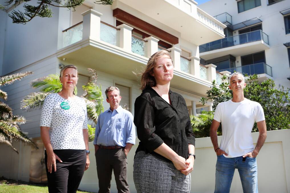 PROPOSAL: (Left to right) Kaye Osborn, Greens candidate for Keira; Jamie Dixon, Greens candidate for Shellharbour; Wollongong Greens councillor Cath Blakey; and Ben Arcioni, Greens candidate for Wollongong. Picture: Sylvia Liber