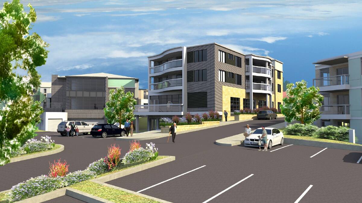 An artists' impression of the aged care project. The old hospital site is being cleared to make way for the creation of the new Blue Haven Aged Care Centre of Excellence.