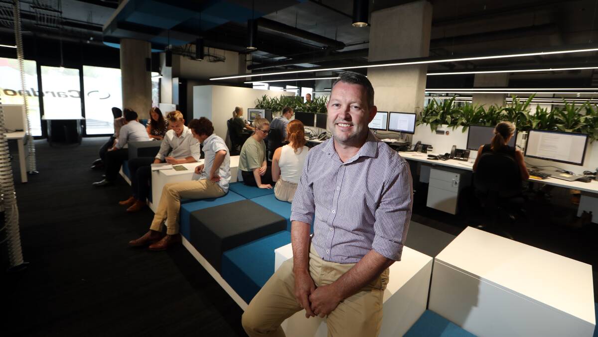 NEW HOME: Tony Donovan of Cardno at their new office space in Wollongong. Cardno and Morgans Financial have taken up a total of 1400sqm in separate deals at Crown Wollongong. Picture: Sylvia Liber
