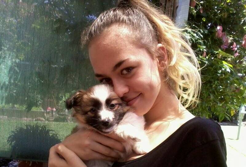 Jessica pictured with her puppy, Pepsi. Source: Facebook