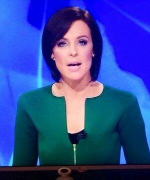 Fashion faux pas: Channel Ten's news reader Natarsha Belling wearing the Scanlan Theodore jacket which has gone viral. Photo: UNILAD
