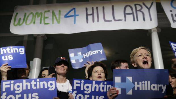 Supporters of Democratic presidential candidate Hillary Clinton cheer during a 'Women for Hillary' event in New York in April. Photo: AP
