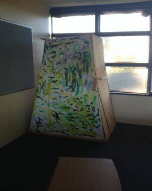 A two-metre-tall "desensitising box" in a Melbourne classroom. 