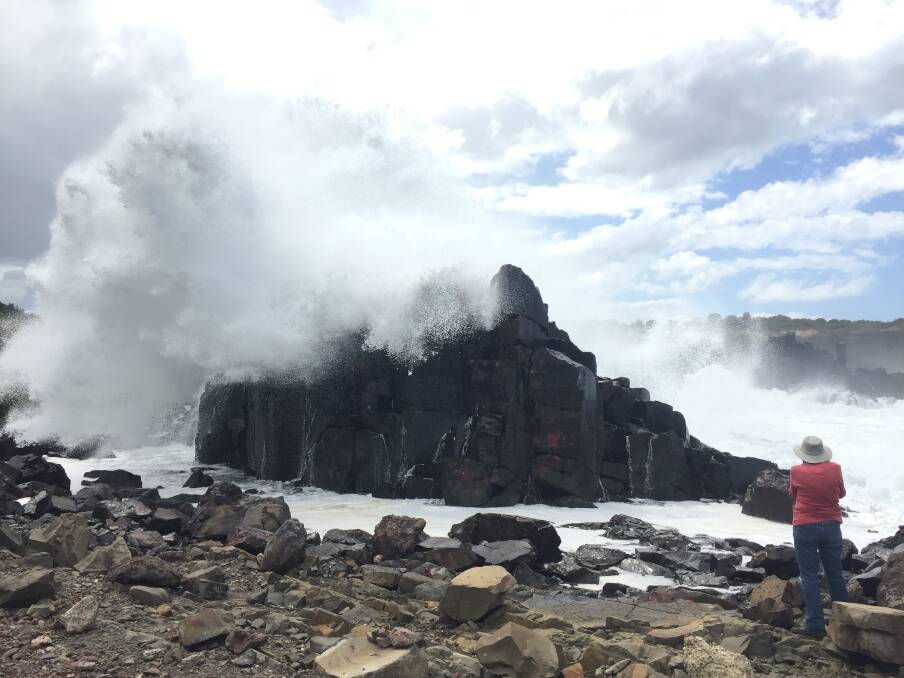 Big seas at Bombo Quarry on Sunday. Photo: Sylvia Liber