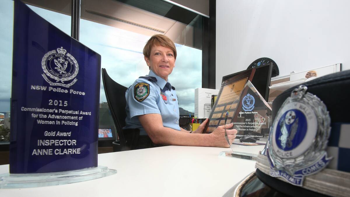 Inspector Anne Clarke says receiving the Commissioner's award for the advancement of women is a career highlight. Picture: Robert Peet. 