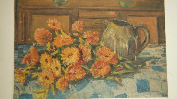 The painting by renowned Australian artist Margaret Olley was discovered at a car boot sale for $20. Photo: Louise Kennerley

