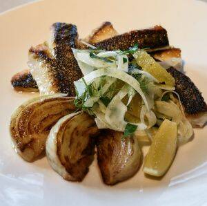 Grilled rock flathead fillets with fennel and orange salad at Rockpool Photo: Vince Caligiuri
