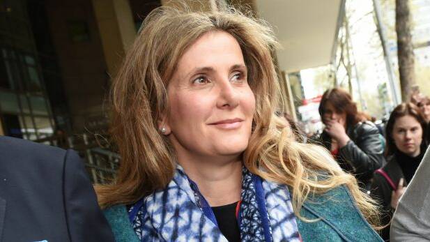 Kathy Jackson leaves Melbourne Magistrates' Court after a hearing in 2016. Photo: Vince Caligiuri

