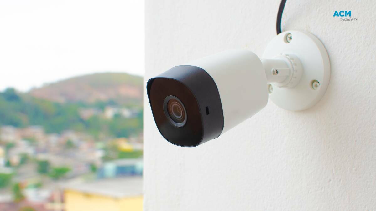 A file image of a home security camera. 
