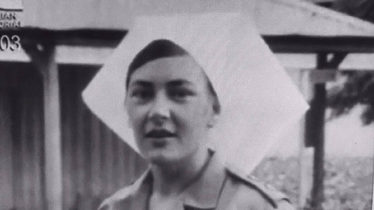 Six months in: Sister Maureen Healy at the field hospital in Vung Tau, December 1970. [Still from an Australian War Memorial video]