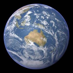 A satellite image of the Earth centred on Australia. Photo: Planetary Visions Ltd