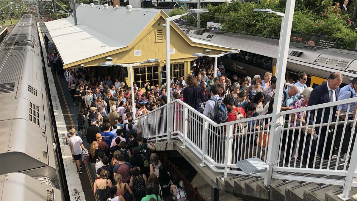 Gordon Station in Sydney suffered severe levels of crowding last Tuesday. Picture: James Beauchamp