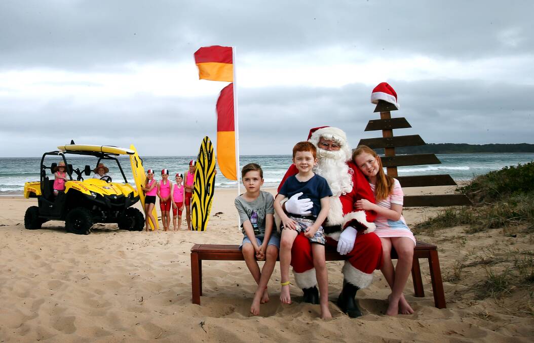 Kiama Downs Surf Life Saving Club Santa photos are a fundraising hit. Photo: Sylvia Liber