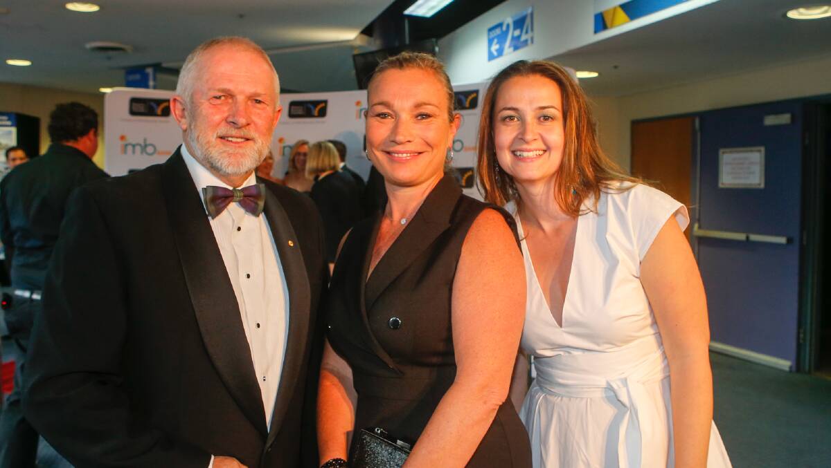 Amond the award winners Michael Bassingthwaighte, Paulette Sewell and Claire Behi at the WEC on Friday night. Picture: Adam McLean
