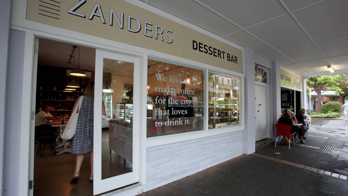Zanders, Keiraville: 'We love to make coffee for the city that loves to drink it,' the cafe window proclaims. Picture: Robert Peet.