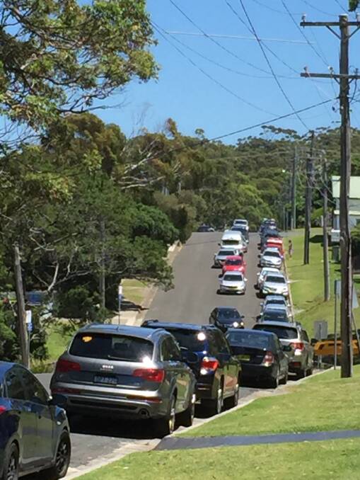 Traffic at Hyams Beach on Christmas Day was described as 'chaos' by full-time local residents. Photo: supplied. 