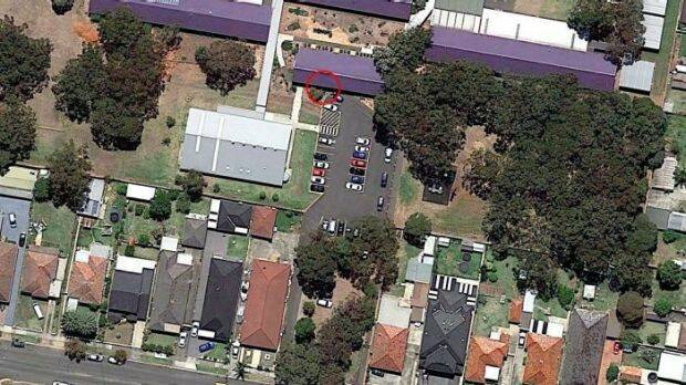 An aerial view of the school and location of the crash.  Photo: ABC News
