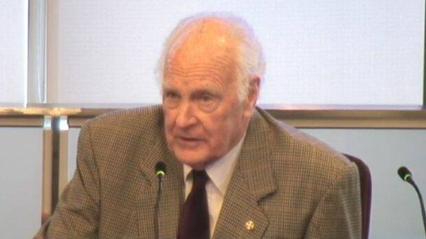 Former Governor General and Former Archbishop, Anglican Diocese of Brisbane Dr Peter Hollingworth gives evidence at the royal commission in 2016. Photo: Supplied
