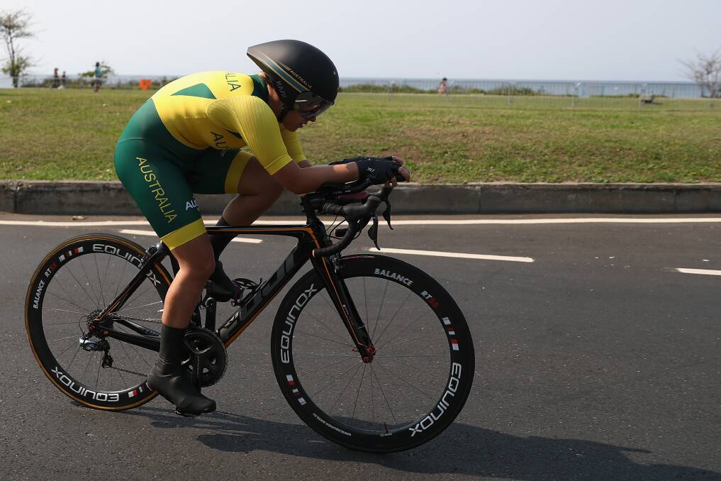Amanda Reid in action during the Women's Time Trial C1-2-3 in Rio. Photo: Getty Images