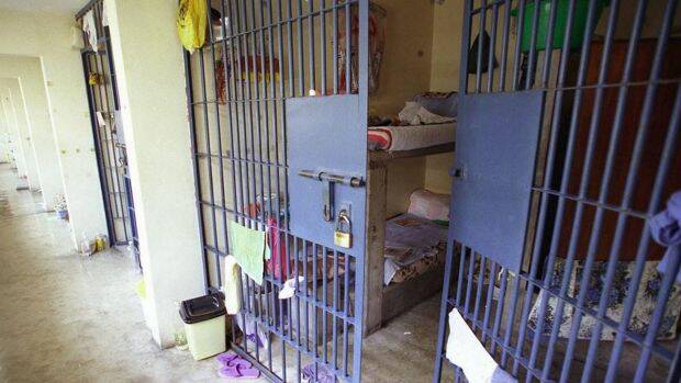 A cell inside Santa Monica prison in Chorrillos, a seaside suburb of Lima, Peru.  

