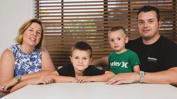 Alyssa Krause and Bryce Wishart, with their children Jude and Luca.  Photo: Jamila Toderas
