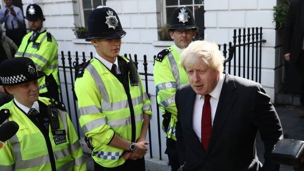 Boris Johnson was booed as he left his London home. Photo: Carl Court/Getty Images