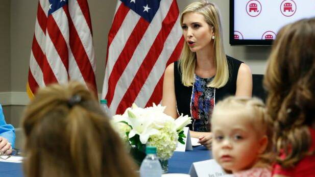 Trump's daughter Ivanka, top right, who has defended his father as respectful of women, speaks during a meeting with women members of Congress in Washington on Friday. Photo: AP
