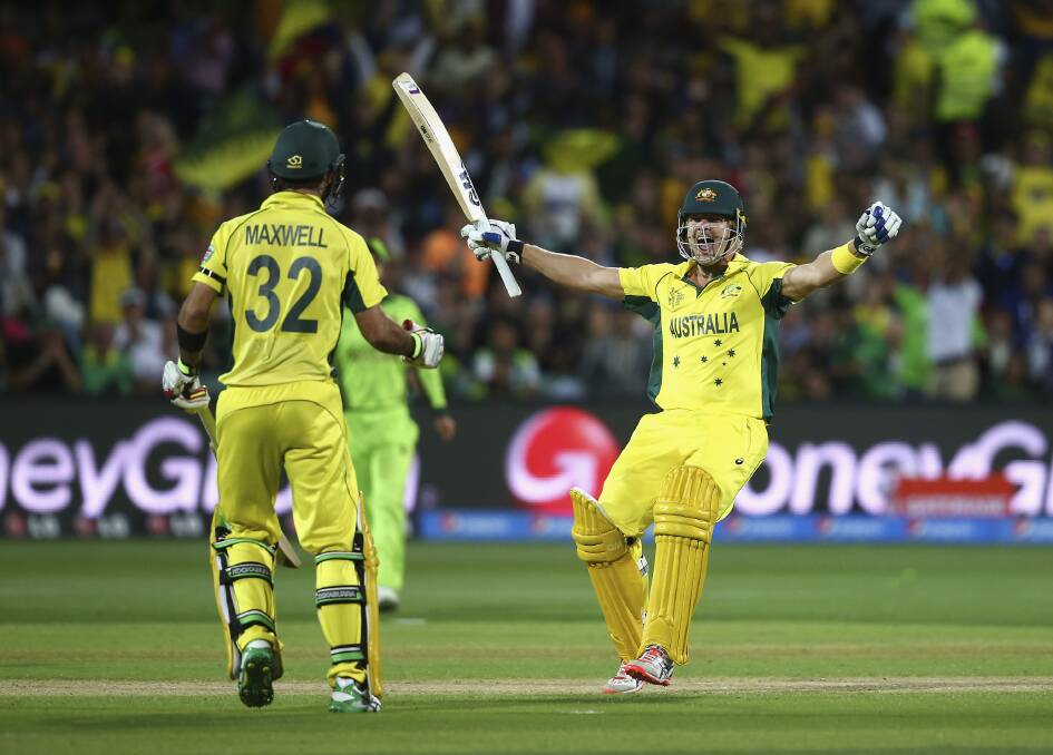 Shane Watson, right, admits he'll have to be careful to avoid a ban from the final. Picture: GETTY IMAGES