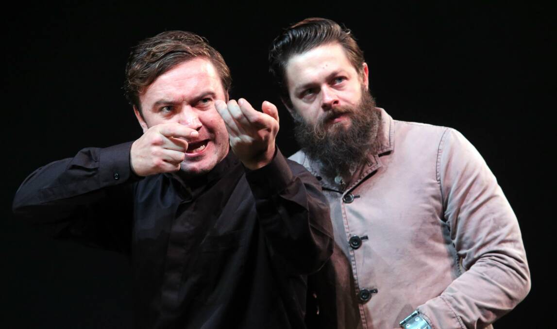 Last night alive: They are titans of Australian history: Ned Kelly (played by Steven Rooke, right) and Dan Kelly (Kevin Spink). Picture: ROBERT PEET