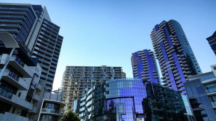 There has been a frenzy of inner-city apartment building in Melbourne and now, economists says, there is an oversupply. Photo: Graham Denholm