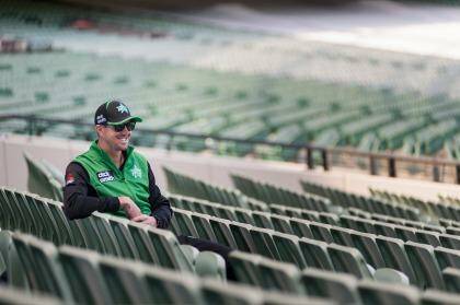 Kevin Pietersen poses for a photo at the MCG on Monday.
 Photo: Josh Robenstone