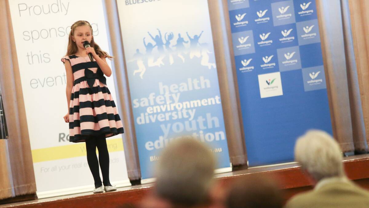 Sweet song: Charli Priestley, of Albion Park, competes in the solo 8 years and under category.Picture: ADAM McLEAN