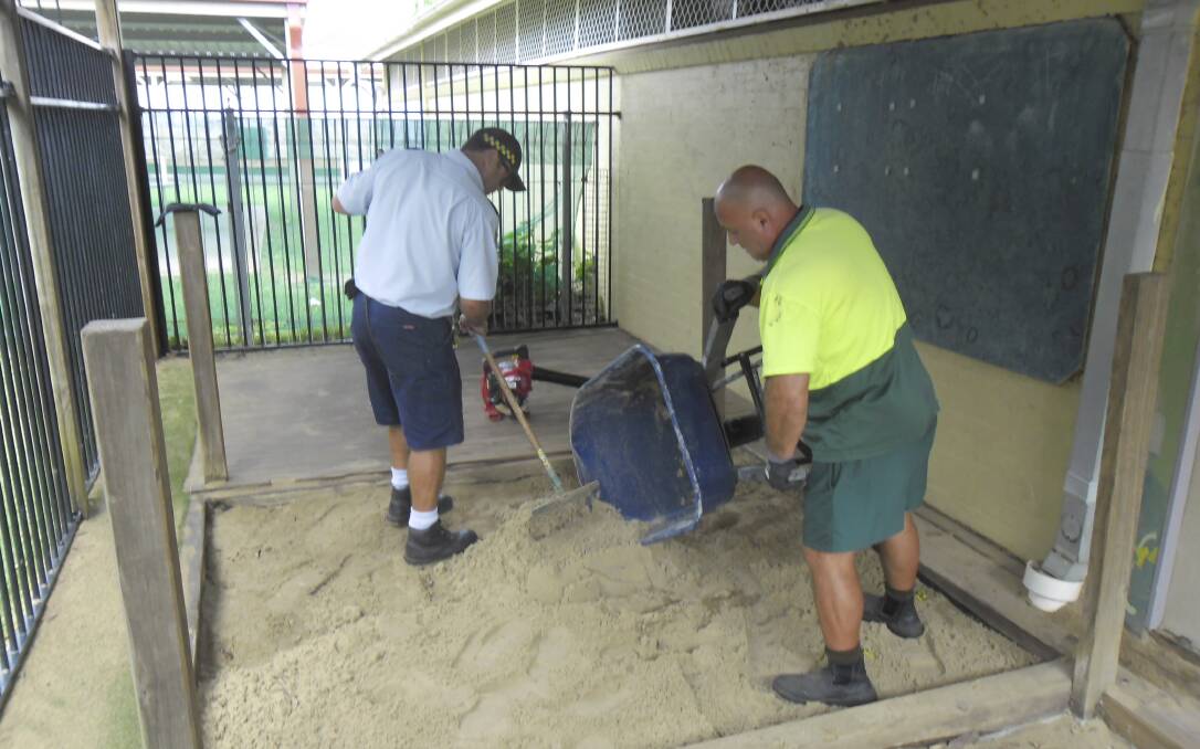 Crew from the South Coast Correctional Centre at work at Peterborough School in Warilla.