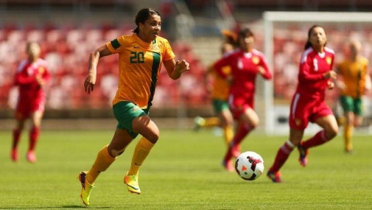 Ready to shine: Matildas striker Samantha Kerr.  Photo: Matt King/Getty Images