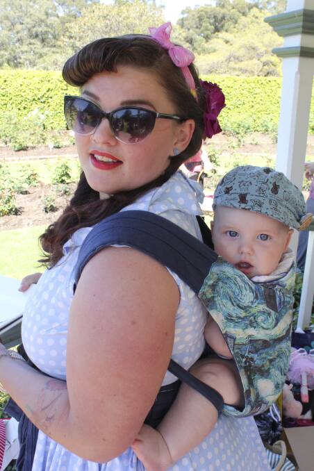 Courtney Cork Edwards and son Sebastian at an International Babywearing Week event in Wollongong, which raised $425 for  Need A Feed.