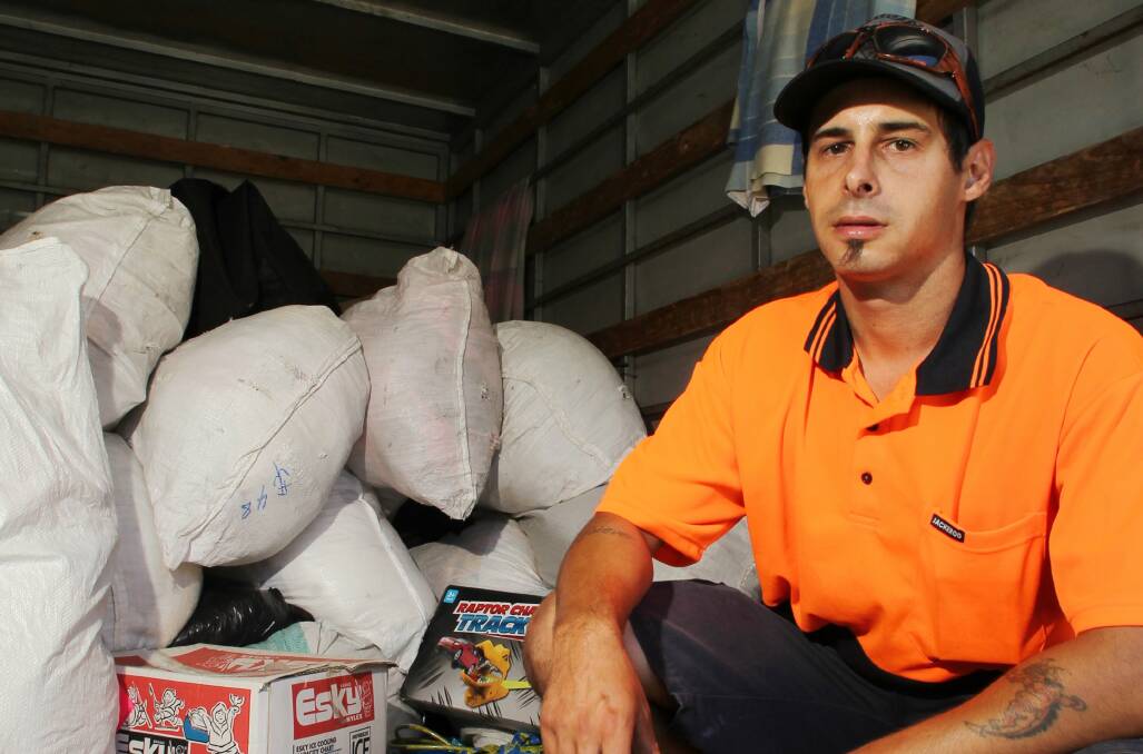 St Vincent de Paul truck driver Ben Hawke hauled 1.14 tonnes of illegally dumped rubbish to the tip at the weekend. Picture: GREG TOTMAN