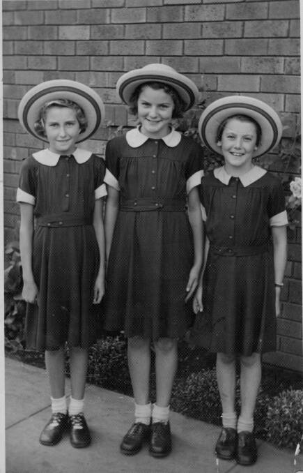  St Michael’s Thirroul 1955 sixth class girls in hats.