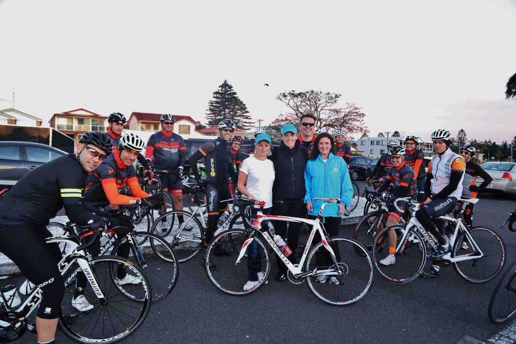 Road to help: The Pina Boys arrive to support charity before their regular morning ride. Picture: GREG ELLIS