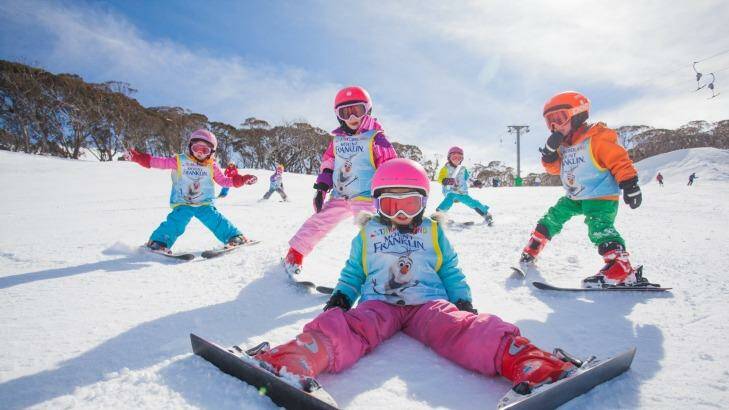 Kids learn to ski at Thredboland. Photo: Thredbo