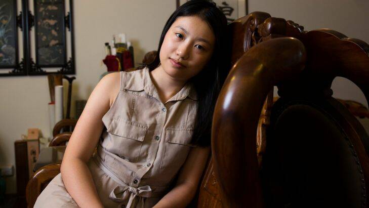Yunsi Feng's, whose father, Congyi Feng, a UTS Professor, has been prevented from leaving China and returning home to Sydney. 30th March 2017 Photo: Janie Barrett Photo: Janie Barrett