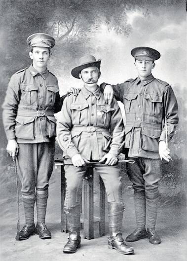 Patriots: A studio portrait (left) of  Thomas Kennedy Irwin and two of his sons, William  and Charles; and (below) Thomas Kennedy Irwin (junior), the third son who went to war.