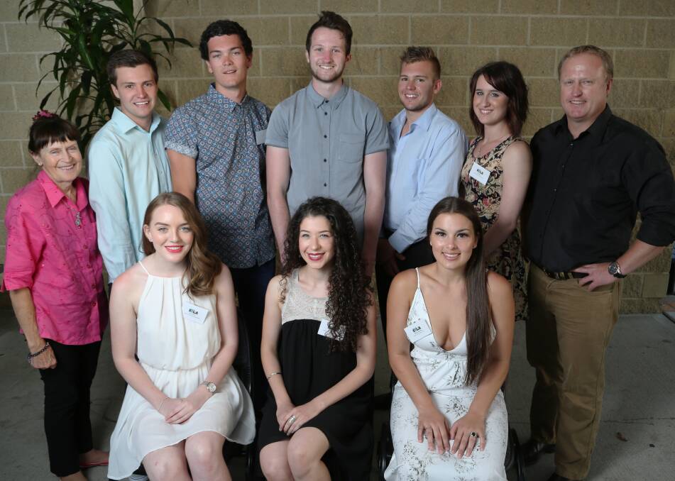 Excited: (Back row) Dot Hennessy, John Reminis, Tom Crittenden, Harlan Wilton, Nick Roman, Jessica Peters and Illawarra Regional WorldSkills Committee chairman Troy Everett. (Front row) Samantha Johnson, Emma Hillier and Mikayla Brightling.Picture: GREG ELLIS
