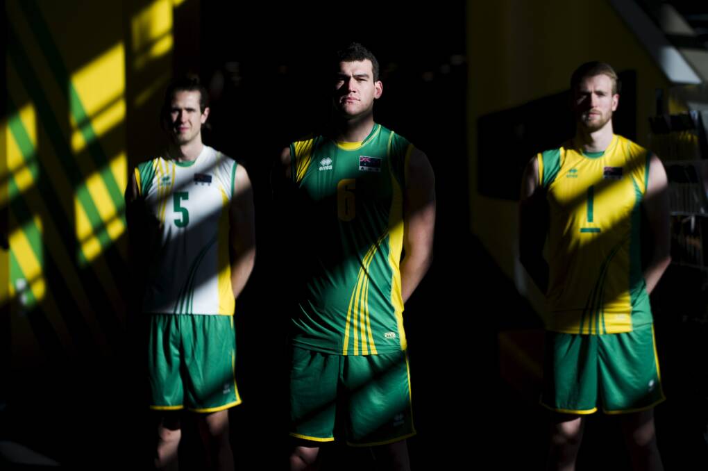 Volleyroos Travis Passier, Tom Edgar and Aidan Zingel will play against Canada. Picture: ROHAN THOMSON