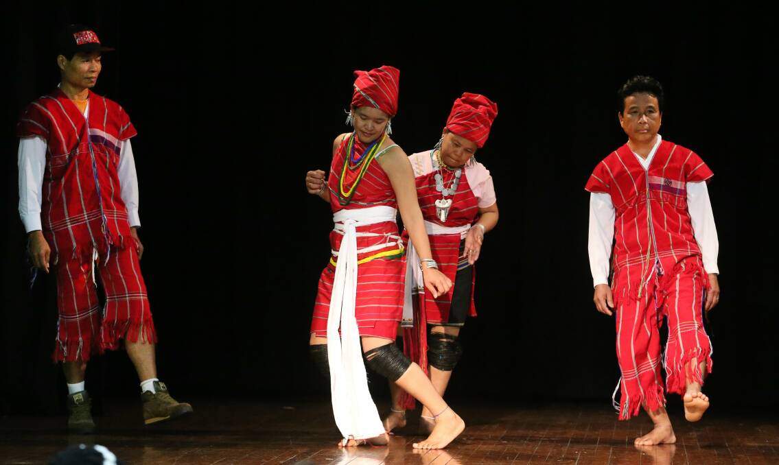 The Kareeni Dancers perform during the Refugee Week celebration at TAFE Illawarra Wollongong campus. Pictures: ROBERT PEET