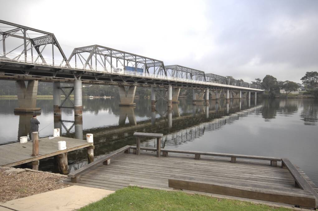 Southbound traffic uses the Nowra Bridge over the Shoalhaven River. 