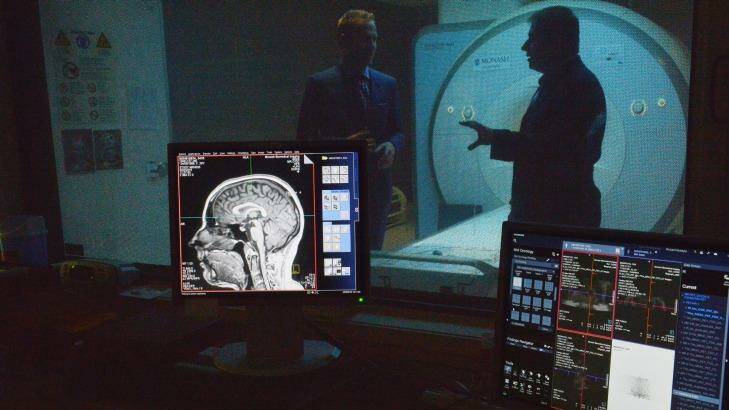 Research scientists Pascal Molenberghs, left, and Juan Dominguez, right, analysed MRI scan results  showing the effects of disagreement on people's brains.   Photo: Joe Armao