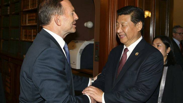 Tony Abbott,  pictured with Chinese President  Xi Jinping in 2014, declared Wednesday a momentous day.