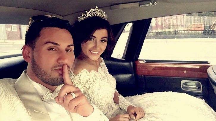 Salim Mehajer and his wife Aysha during their lavish wedding in August last year.  Photo: Facebook