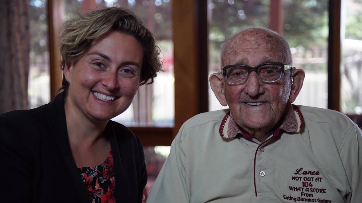 Why Documentaries’ Sandra Pires with 104-year-old Lance Brown,  whose story will be one of  200 that will be appearing on the  YesterdayStories website.