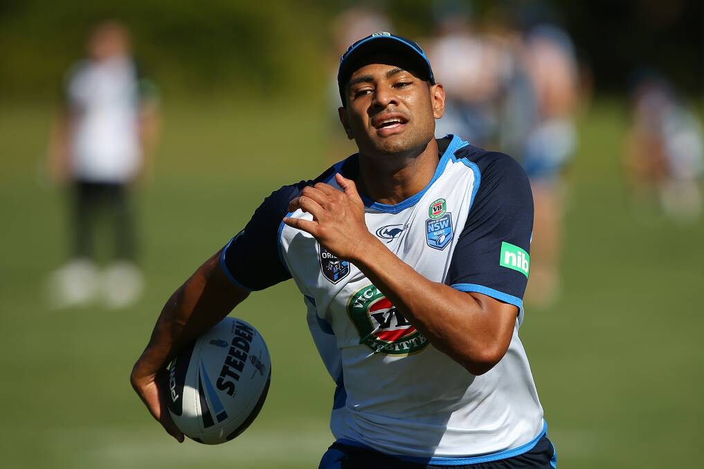 Daniel Tupou at NSW Blues' State of Origin training. Picture: GETTY IMAGES